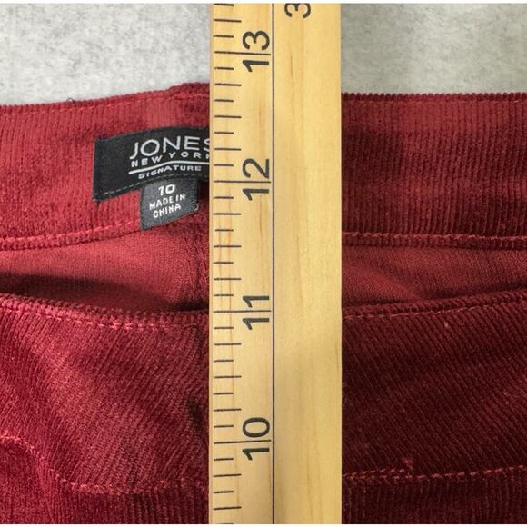 Jones New York Lexington Skinny Corduroy Jeans WMNS 10 Maroon Straight Stretchy - Picture 11 of 13